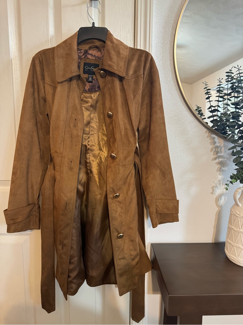 Jessica Simpson Brown Suede Trench Coat